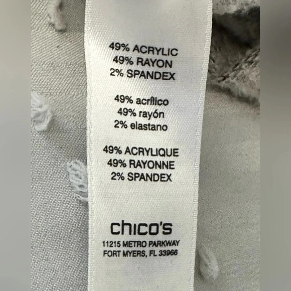 Chico’s women’s cowl neck tunic with front pockets Gray size 0 - Picture 7 of 8